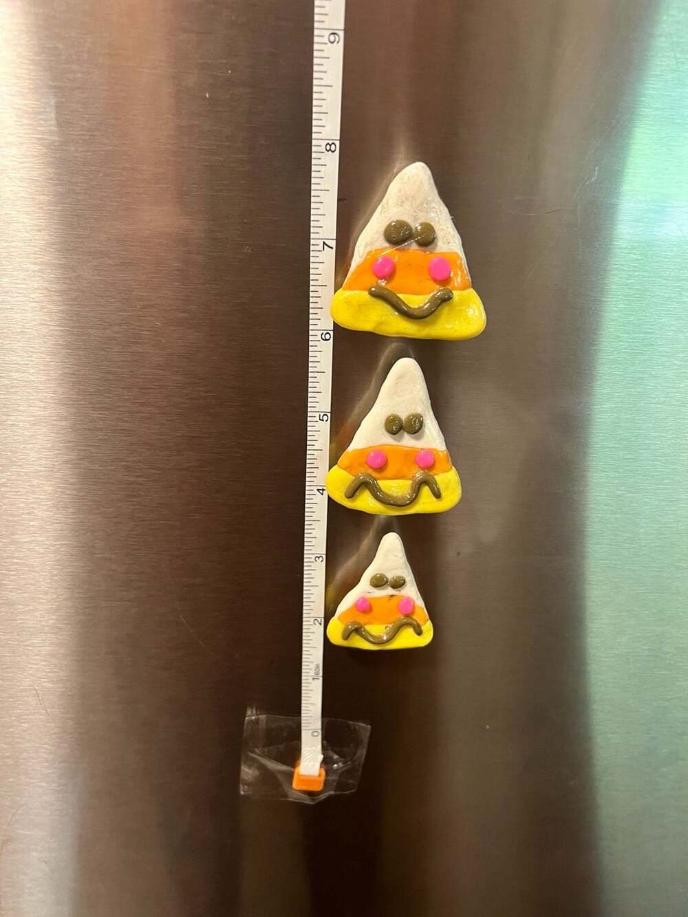 Handmade Polymer Clay Candy Corn Magnets Set of 3 Halloween Decor
